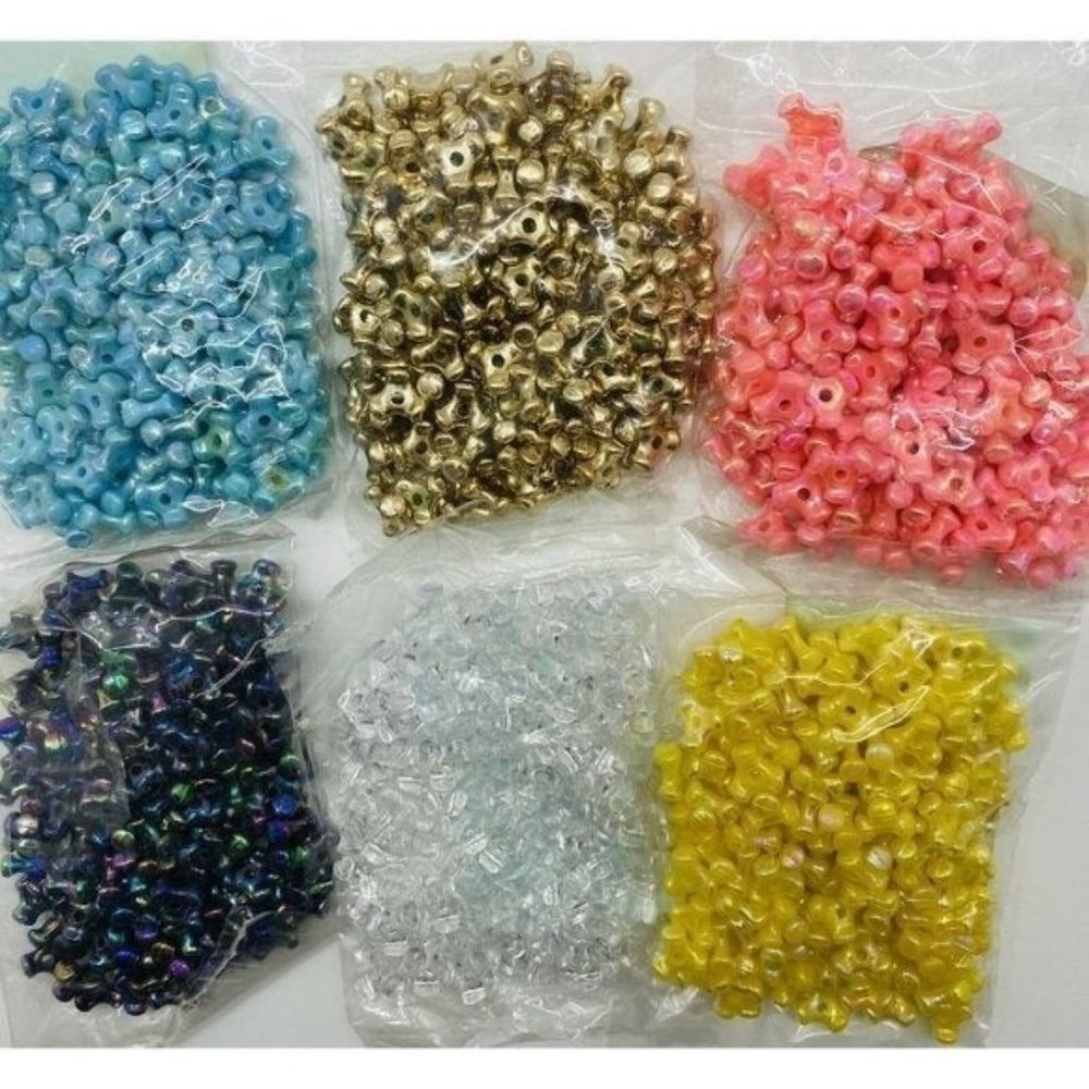 6 BAGS Gems 10MM TRI Propeller Beads